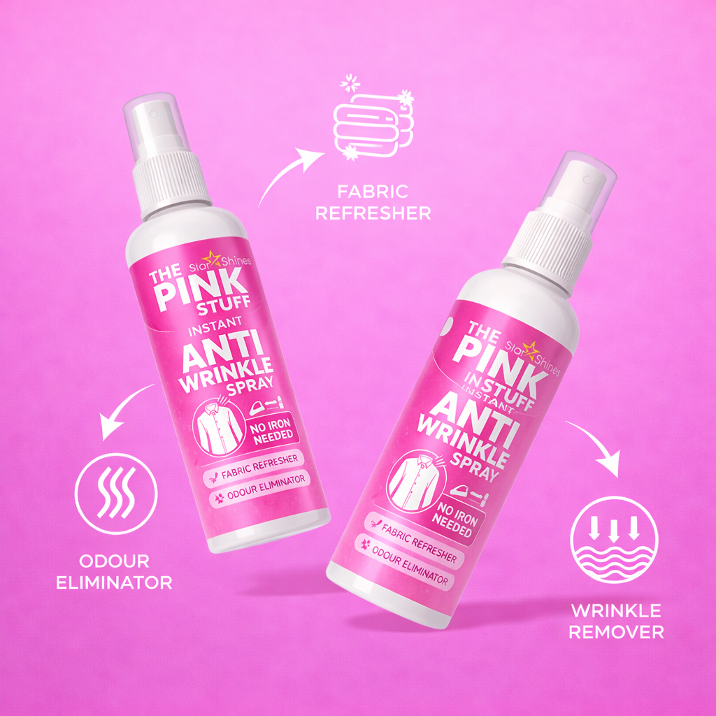 The Miracle Anti Wrinkle Spray, No Iron Needed, Fabric Refresher with Odour Eliminator 250mL